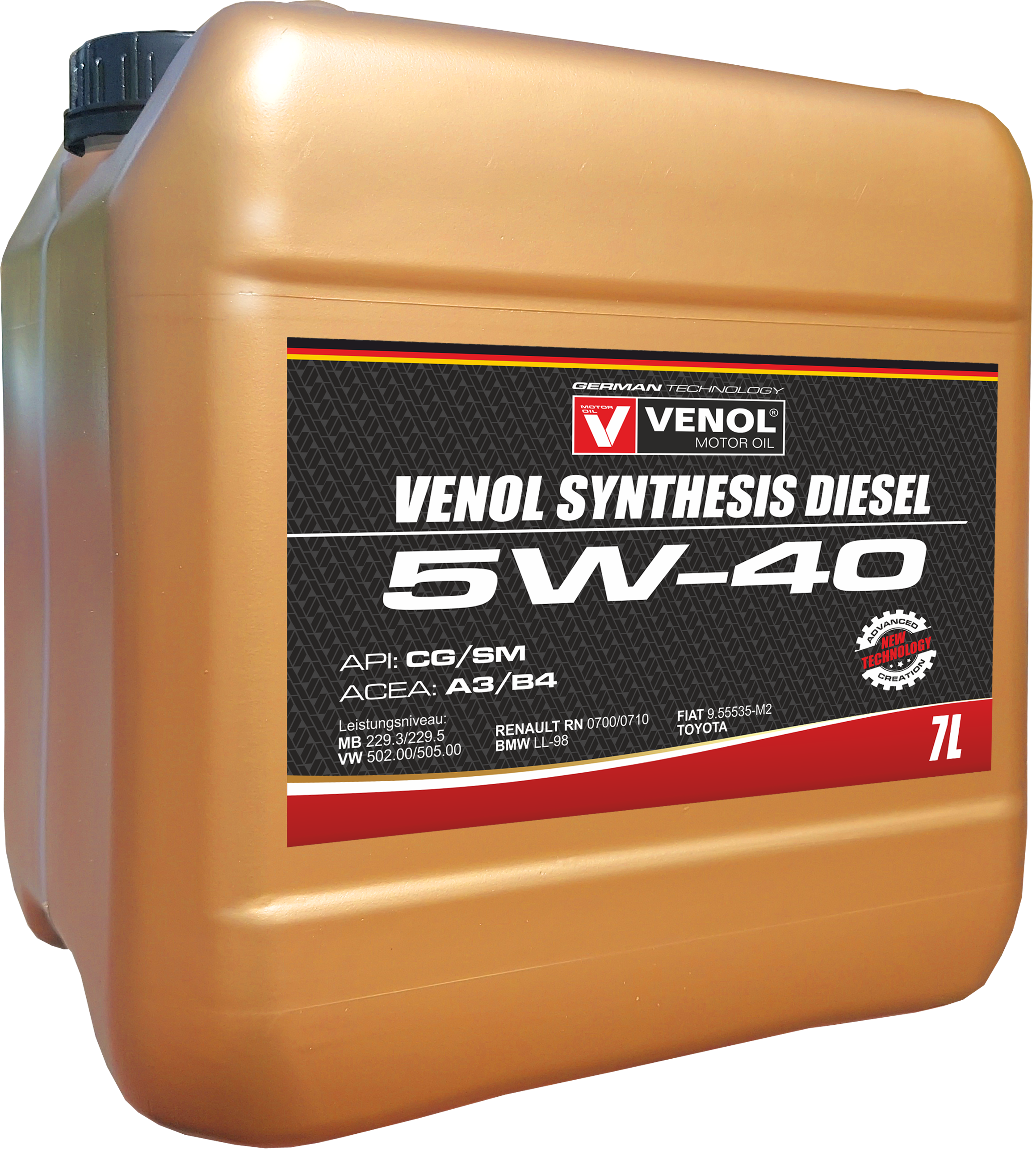 OLEJ_SILNIKOWY_VENOL SYNTHESIS DIESEL CG SM 5W40_7L
